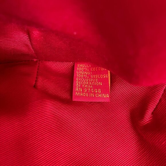 SHANGHAI TANG Leather & Canvas Tote Handbag Stones Tassels - Picture 5 of 8